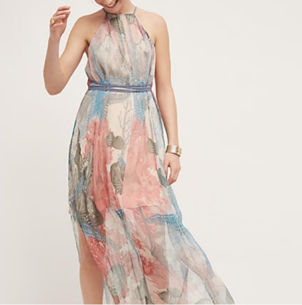 Anthropologie Moulinette Soeurs Sea Star Starfish Maxi Dress Boho Beachy - Picture 2 of 7